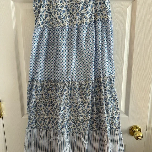 J. Crew Factory Light Blue Patterned Maxi Dress - Picture 2 of 6